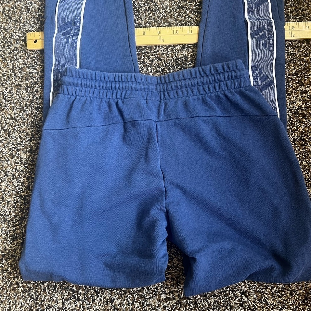 Adidas Blue Sweatpants with Tapered Fit and Side Stripes - Picture 4 of 6